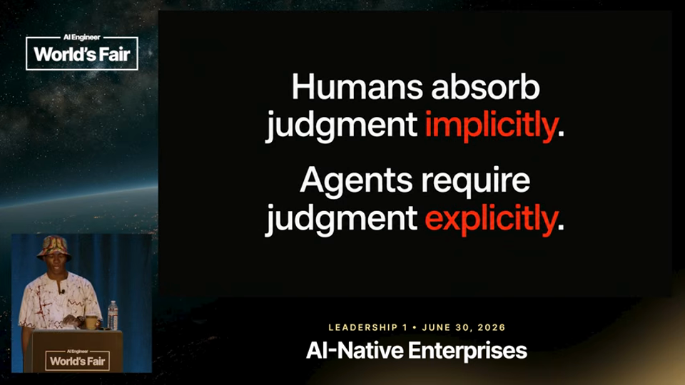 Andrew Orobator slide · Scale the Judgment, Not the Model — Andrew Orobator, Reddit 2:44