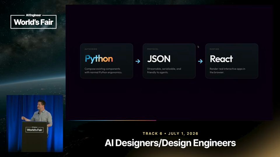 Jeremiah Lowin 발표 화면 · Generative UI... in Python? — Jeremiah Lowin, Prefect 7분 54초