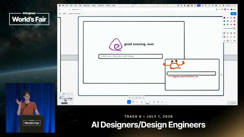 Max Drake slide · The Spatial Harness: Bringing Agents to the Canvas — Max Dra 4:32