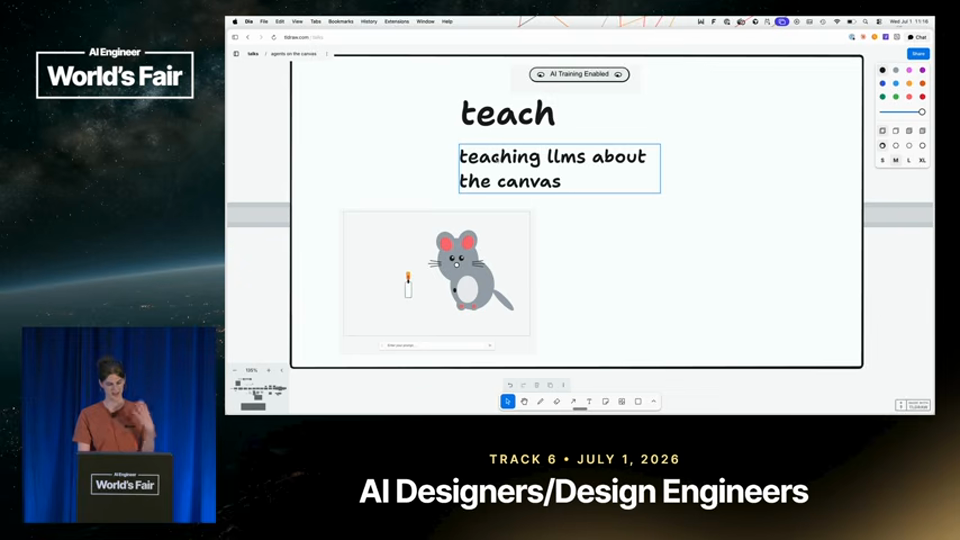 Max Drake slide · The Spatial Harness: Bringing Agents to the Canvas — Max Dra 6:44