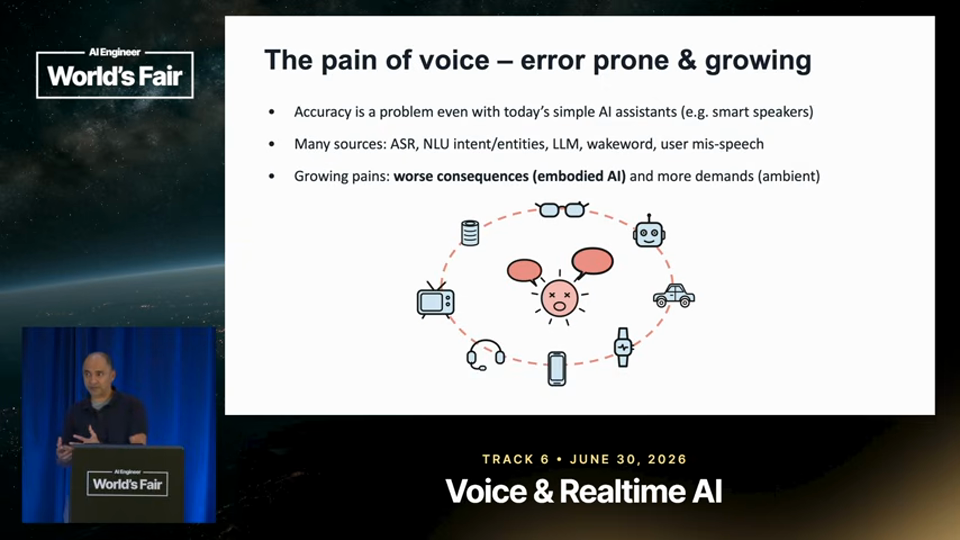 Amit Desai 발표 화면 · Act, Confirm, or Stop? Smarter behavior for AI assistants, w 2분 13초