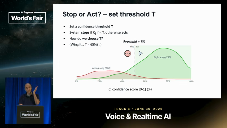 Amit Desai 발표 화면 · Act, Confirm, or Stop? Smarter behavior for AI assistants, w 7분 13초