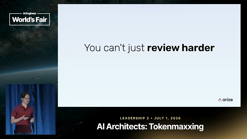 Laurie Voss 발표 화면 · The Death of the Code Review: What the Data Actually Says — 3분 38초