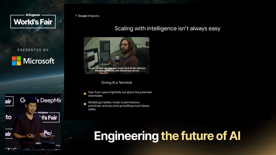 Kevin Hou slide · Get Out of the Model's Way — Kevin Hou, Google DeepMind 5:12