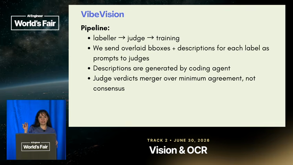 Merve Noyan 발표 화면 · Skill issue: stop deploying vision language models, use them 7분 29초