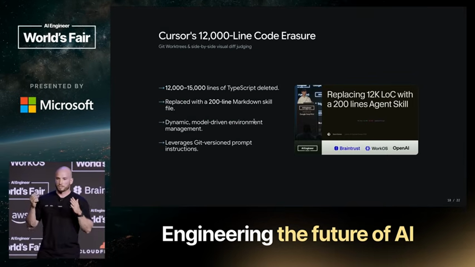 Philipp Schmid slide · Agents Without Code: Skills, YAML, and Filesystems Replaced  15:21