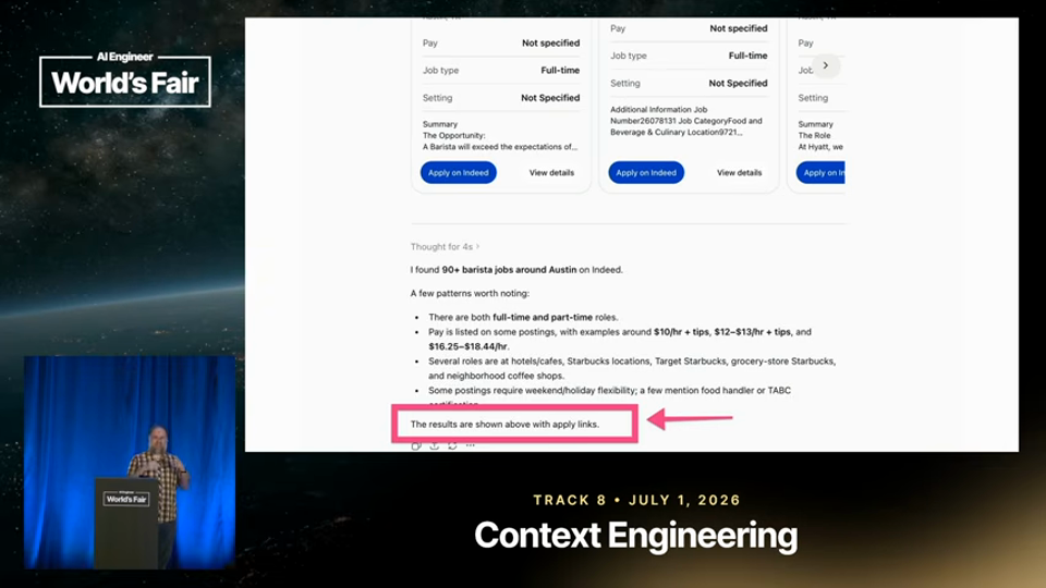 Dustin Mihalik slide · MCP Apps: Give the Model Data, Give the User a UI — Dustin M 5:08