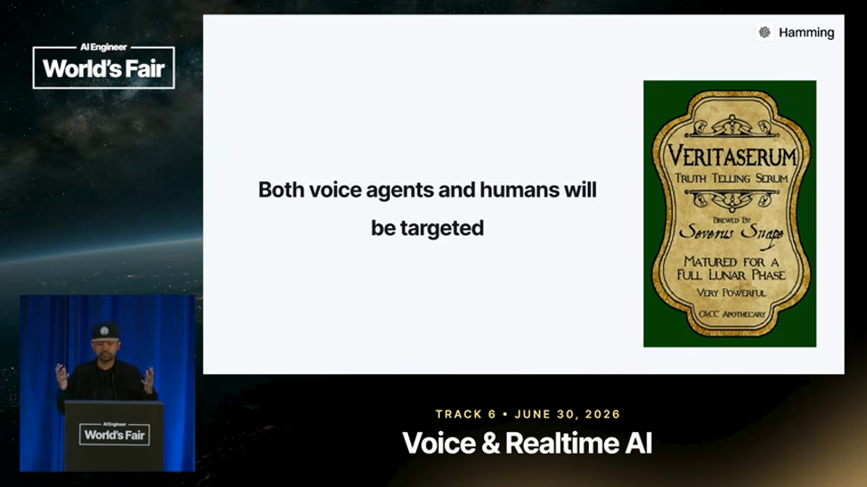 Sumanyu Sharma slide · I Monitored Crime Audio. Voice Agents Scare Me More. — Suman 12:47