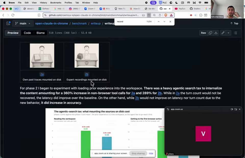 Sebastian Sosa slide · Teaching Browser Agents from Experience | AI in Action 20:00