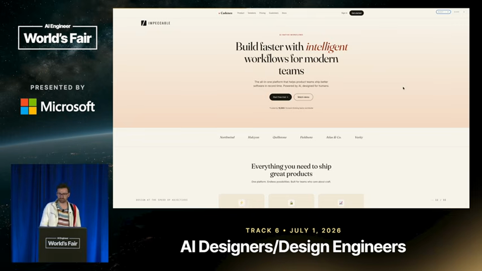 Paul Bakaus slide · Design at the Speed of Adjectives — Paul Bakaus, Renaissance 5:57